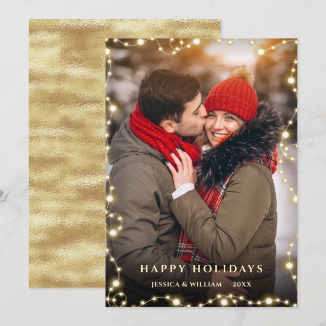 God jul Gnistra Ljus PHOTO Hälsning Julkort (Fram/baksida)