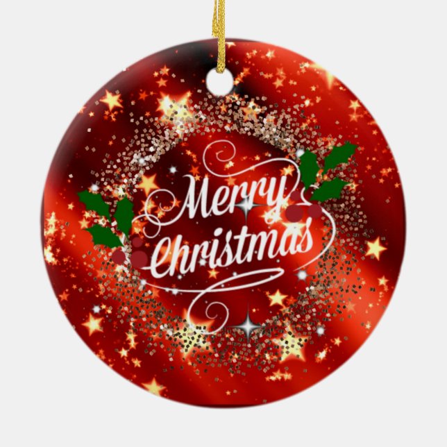 God jul, gnistra och glitter julgransprydnad keramik (Baksidan)