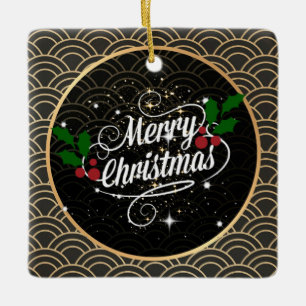 God jul gnistra och glitter. julgransprydnad keramik