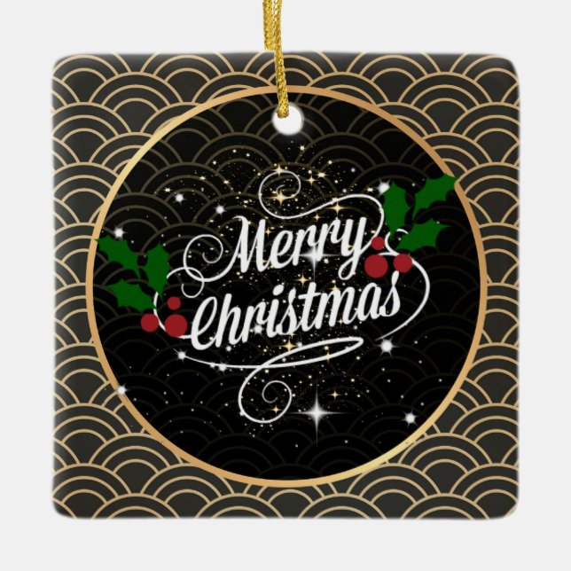 God jul gnistra och glitter. julgransprydnad keramik (Framsida)