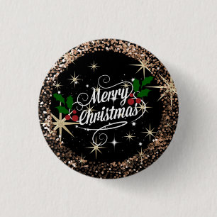 god jul, gnistra och glitter knapp