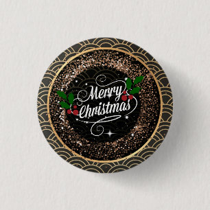 God jul, gnistra och glitter knapp