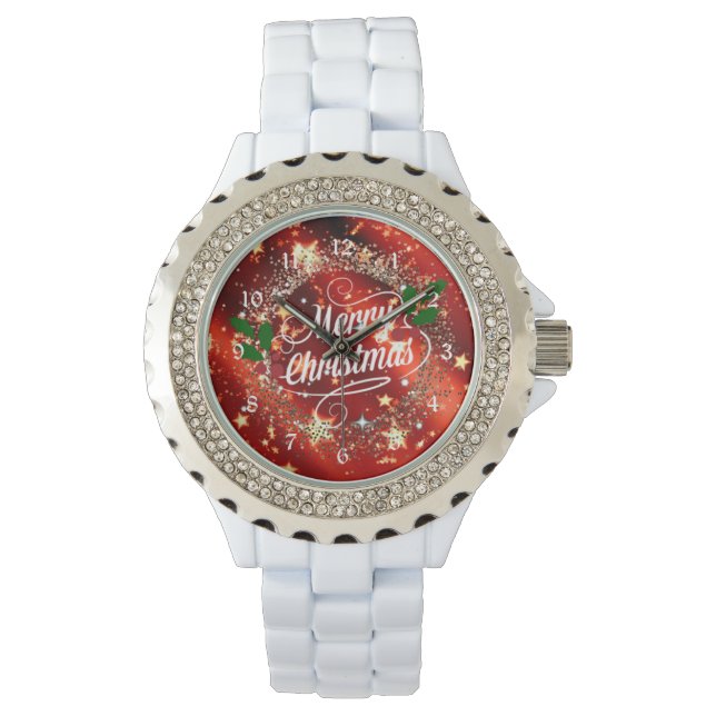 God jul, gnistra och skinn. armbandsur (Framsida)