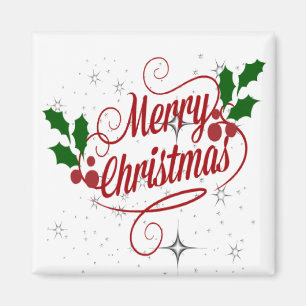 God jul gnistra och skuggad text magnet