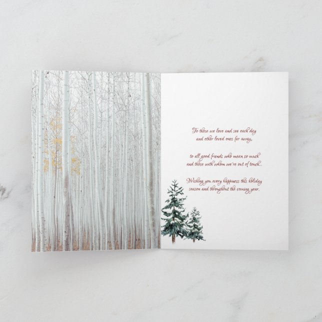 God jul Gnistra Snöflingor Gräs Träd Helgkort (Inuti)