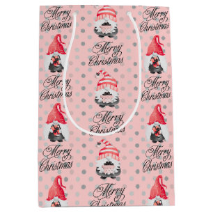 God jul Gnome and Dots Medium Gift Bag