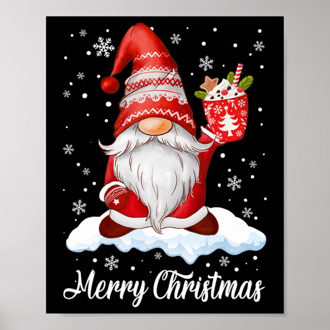 God jul Gnome Coffee Family Matching Poster (Framsidan)