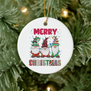 God jul Gnome-familjen Funny Julafton Träd Julgransprydnad Keramik
