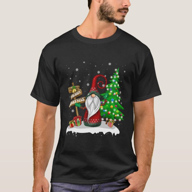 God jul Gnome-familjens jul T Shirt (Framsida)