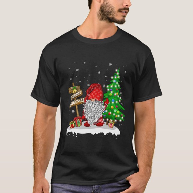God jul Gnome-familjens jul T Shirt (Framsida)
