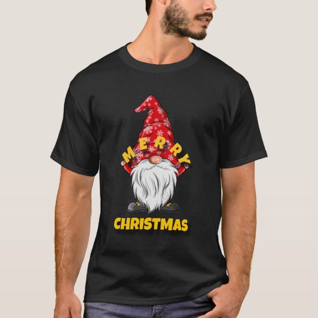 God jul Gnome-familjens jul T Shirt (Framsida)