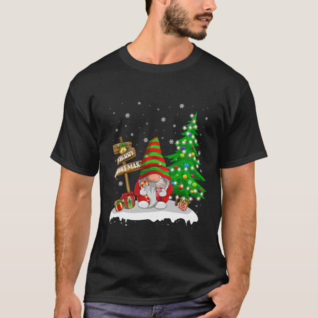 God jul Gnome-familjens jul T Shirt (Framsida)