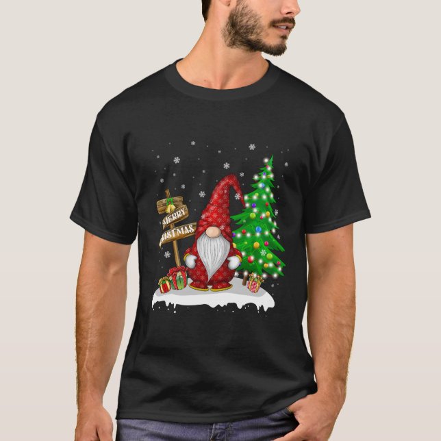 God jul Gnome-familjens jul T Shirt (Framsida)