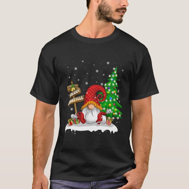 God jul Gnome-familjens jul T Shirt (Framsida)