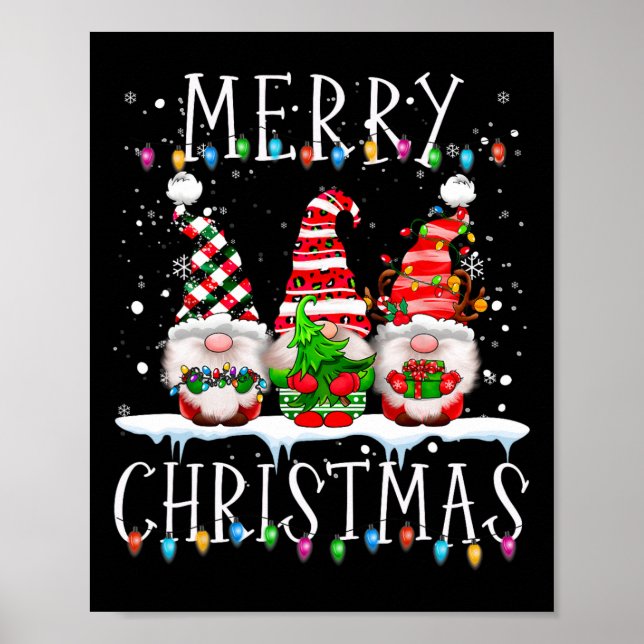 God jul Gnome Funny Family Julafton Kids Vuxen Poster (Framsidan)