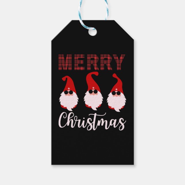 God jul Gnome Funny jul Presentetikett (Framsidan)