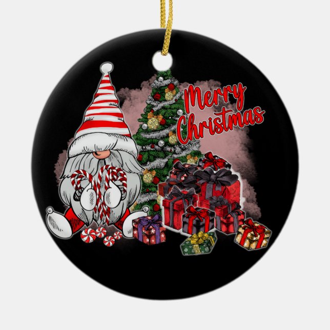 God jul Gnome Gifts Julgransprydnad Keramik (Framsidan)