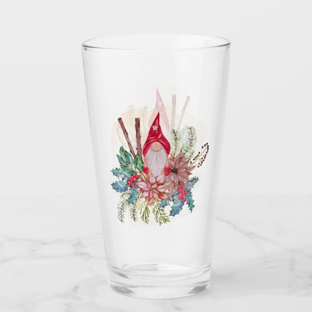 God jul Gnome Glass Glaskopp (Framsida)