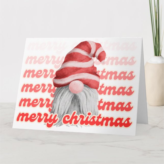 God jul Gnome-hälsningskort Kort (Framsida)