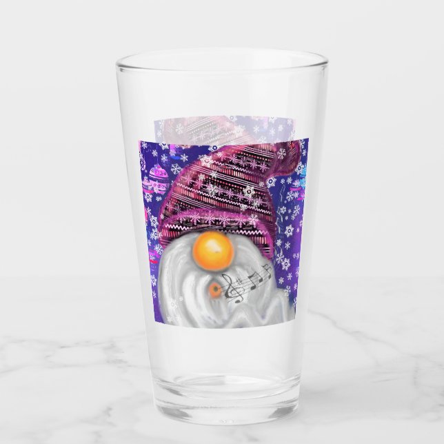 God jul Gnome Hat Glass Glaskopp (Framsida)