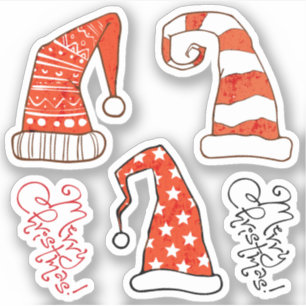 God jul Gnome Hats Vinylklistermärken Klistermärken