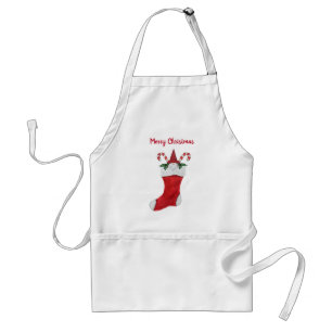 God jul Gnome i Red Stocking Polkagrisars Förkläde