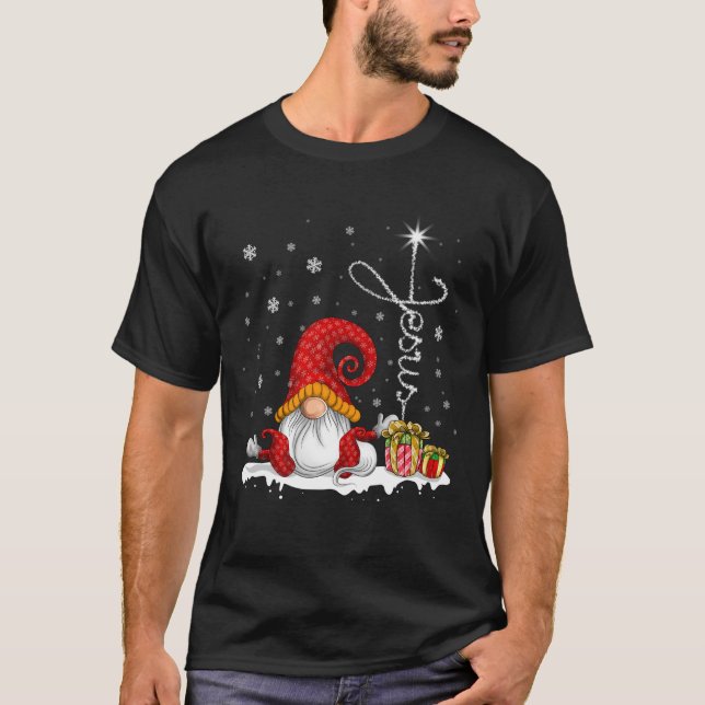 God jul Gnome Julafton Family Manar Women T Shirt (Framsida)