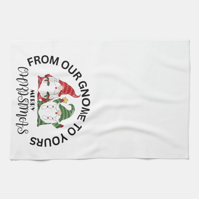 God jul Gnome Kitchen Tea Towel Kökshandduk (Horisontell)