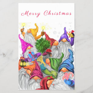 God jul Gnome Party Tecknad Teckning Funny Flygblad