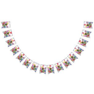 god jul Gnome Party Tecknad Teckning Funny  Vimplar