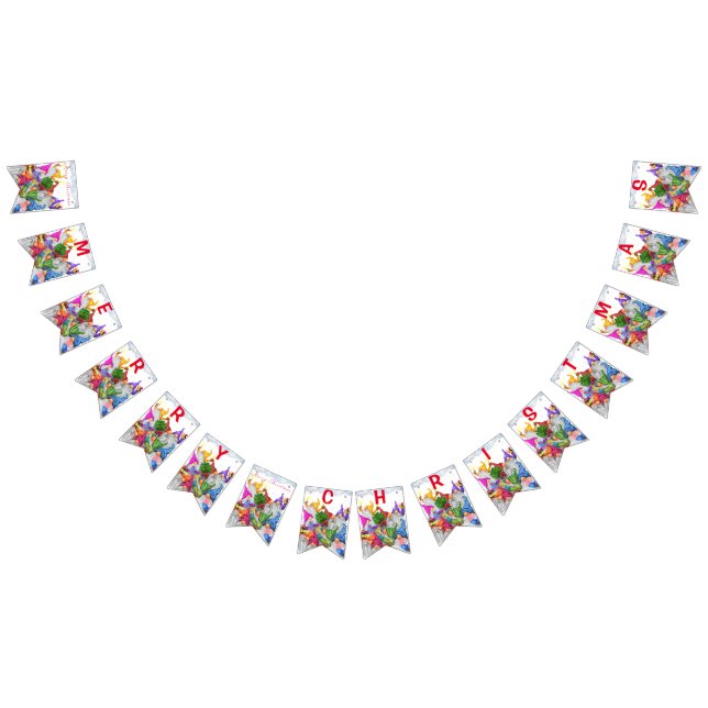 God jul Gnome Party Tecknad Teckning Funny Vimplar (Alla)