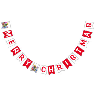 god jul Gnome Party Tecknad Teckning Funny Vimplar