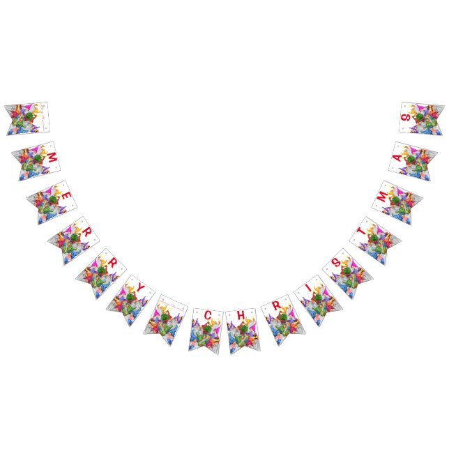 God jul Gnome Party Tecknad Teckning - Roligt Vimplar (Alla)