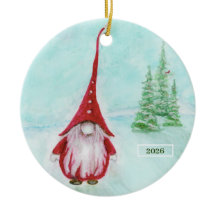 God Jul Gnome-Personlig Ceramic Ornament