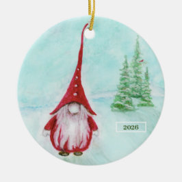 God Jul Gnome-Personlig Ceramic Ornament