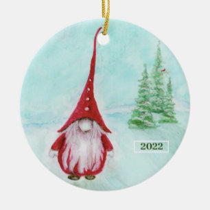 God Jul Gnome-Personlig Ceramic Ornament