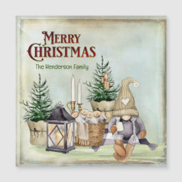 God jul Gnome Picnic Rustic Cabin