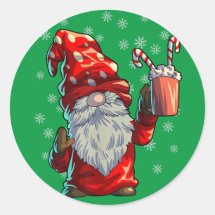 God jul Gnome Shirt Manar Women Buffalo Play Red Runt Klistermärke