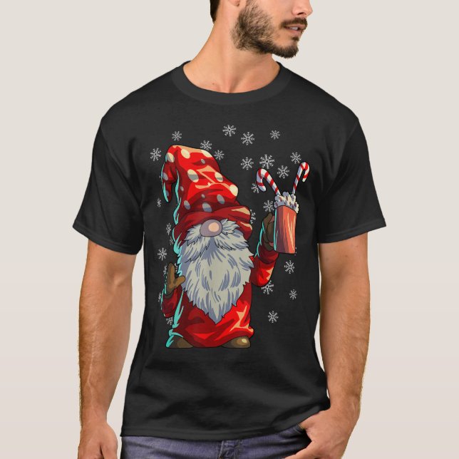God jul Gnome Shirt Manar Women Buffalo Play Red T (Framsida)