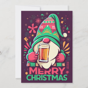 God jul, gnomer dricker juldrycker julkort