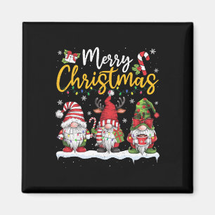 God jul Gnomes Älskare Julafton Familj Manar Kvinn Magnet