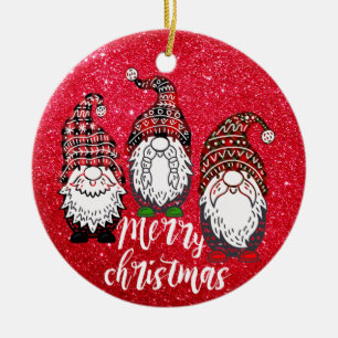 God jul Gnomes Buffalo Plaid Gnome Julgransprydnad Keramik