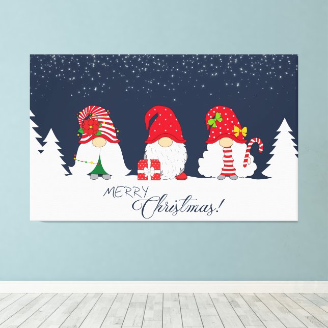 God jul Gnomes Canvastryck (Insitu (trägolv))