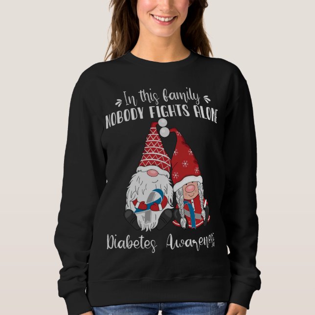 God Jul Gnomes Diabetes Awareness T Shirt (Framsida)