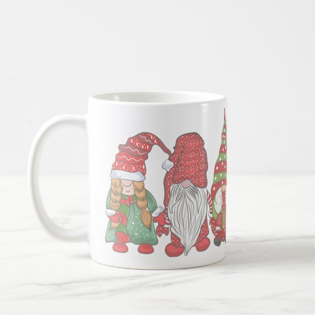 God jul Gnomes for Julafton Helgdag Gift Kaffemugg (Vänster)