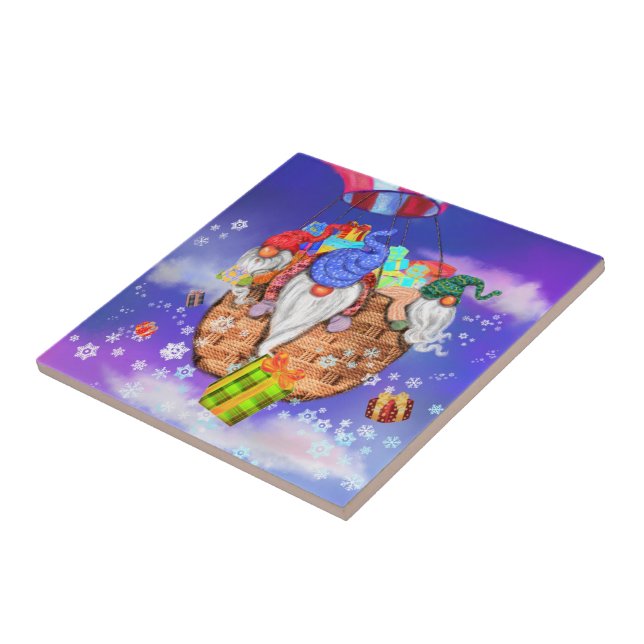God jul Gnomes Ge ger Ceramic Tile Kakelplatta (Sidan)