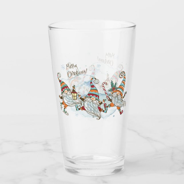 God jul Gnomes Glass Glaskopp (Framsida)