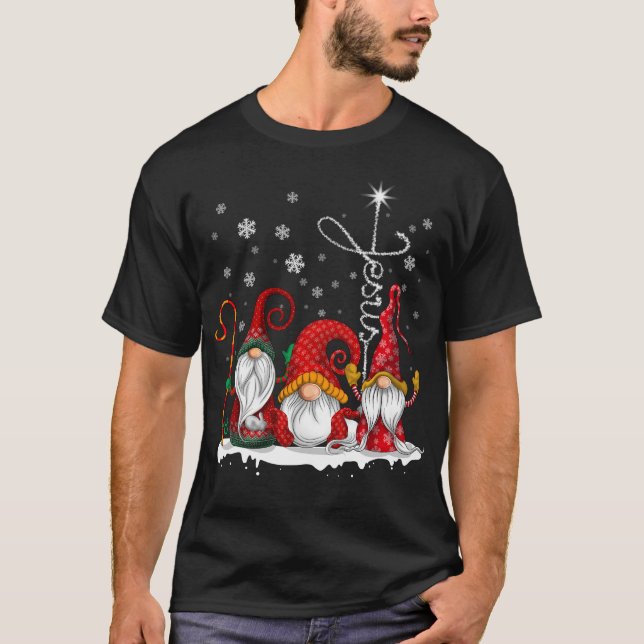 God jul Gnomes Julafton Family Manar Women T Shirt (Framsida)