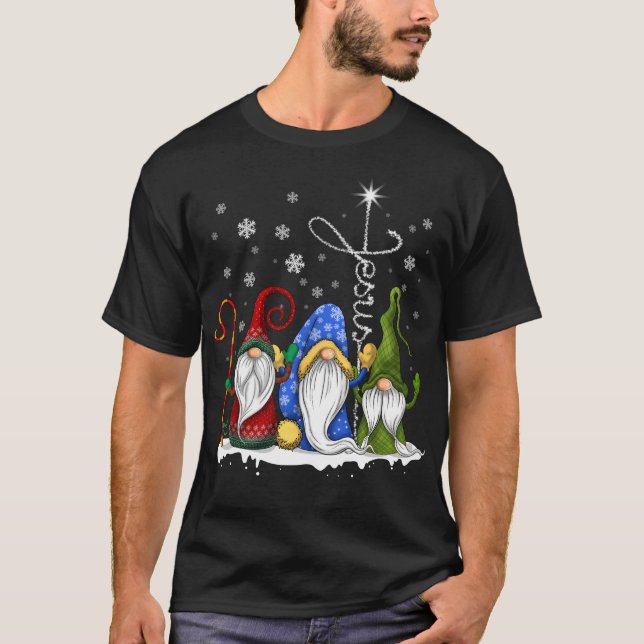 God jul Gnomes Julafton Family Manar Women T Shirt (Framsida)