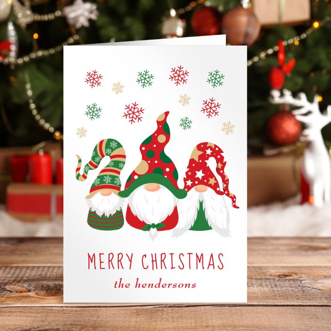 God jul Gnomes Photo Helgkort (Skapare uppladdad)
